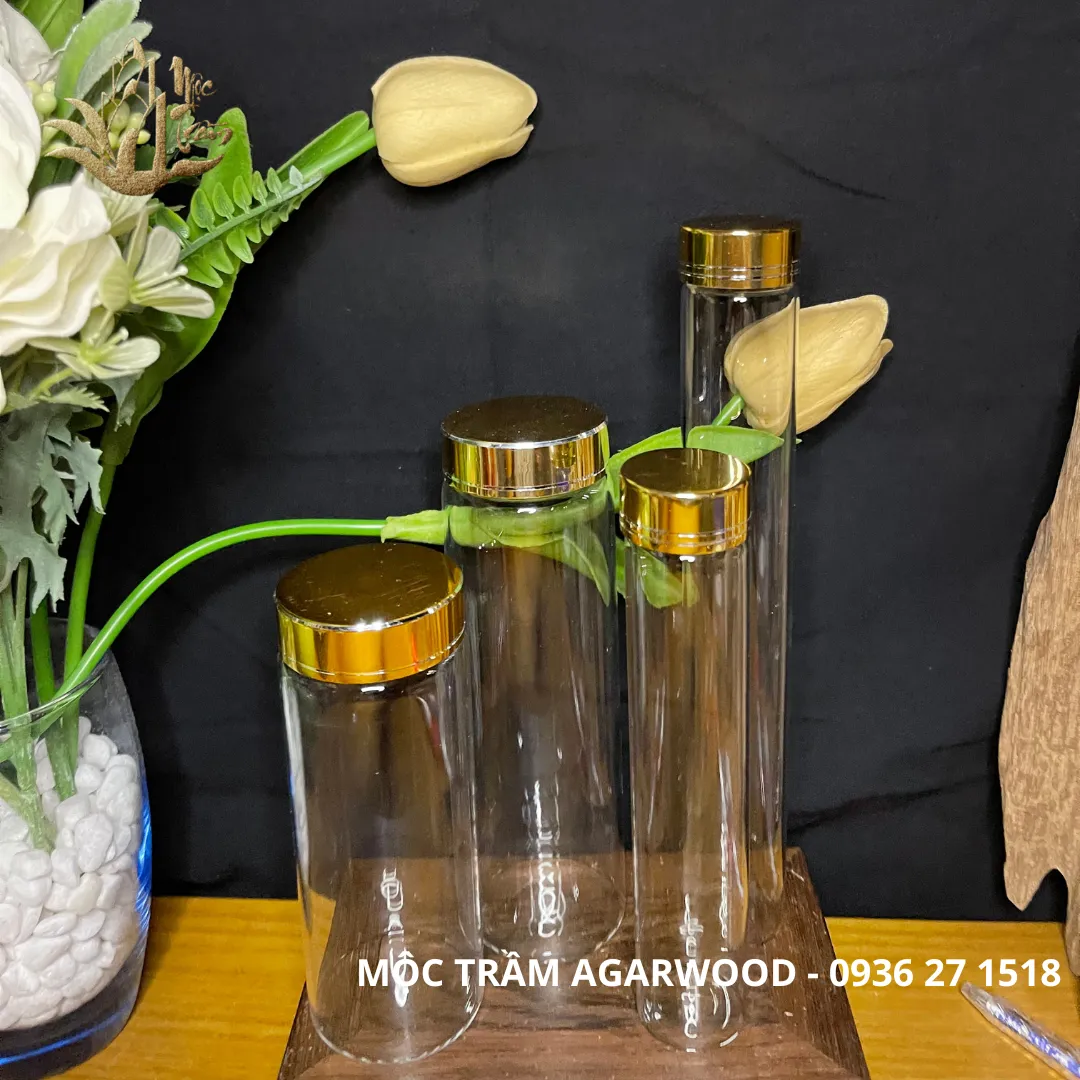 [Multiple Sizes] Luxury Glass Container for Bracelets, Oud Beads, Feng Shui Stones, Cordyceps, Saffron &amp; Herbal Products